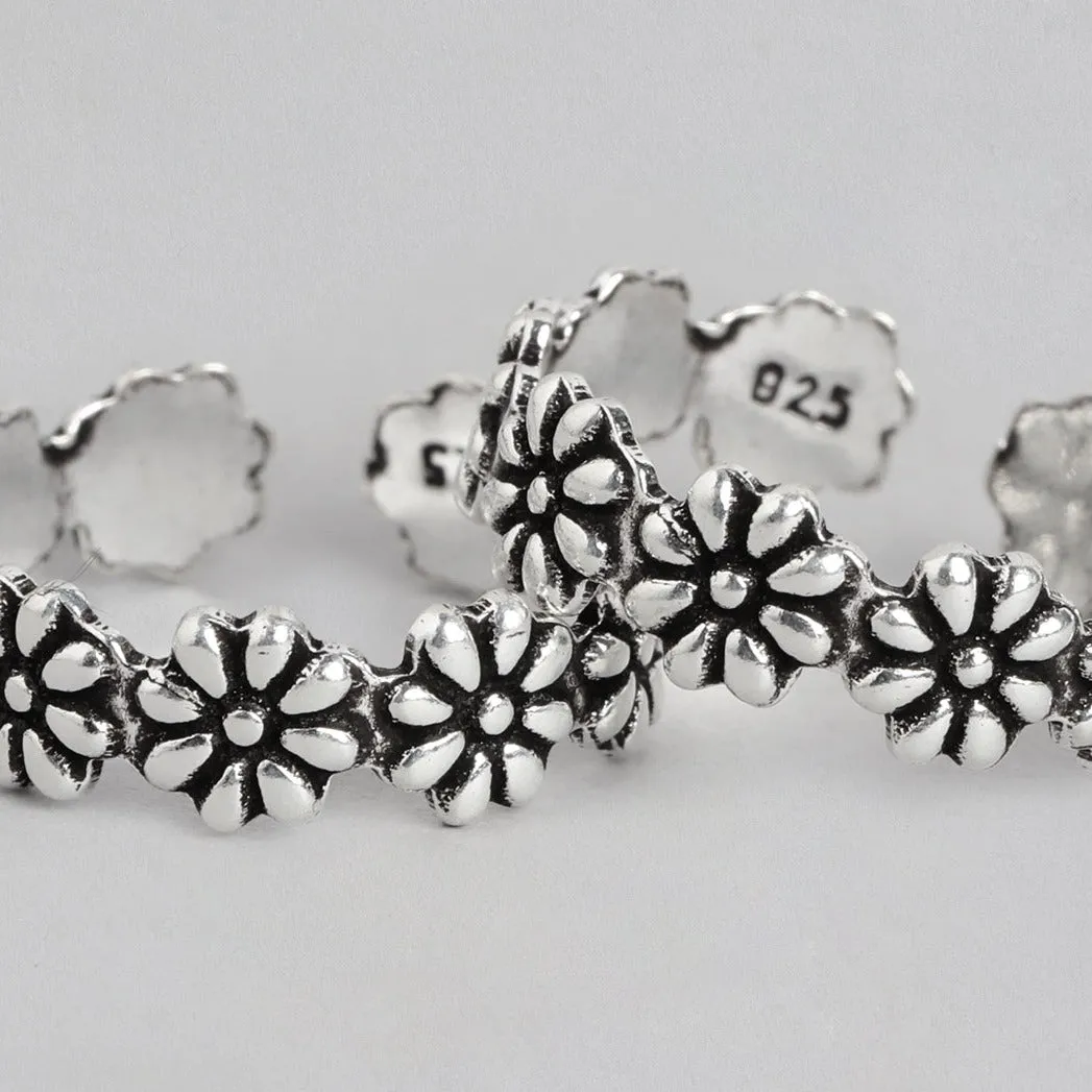 Floral Cut 925 Sterling Silver Toe Ring