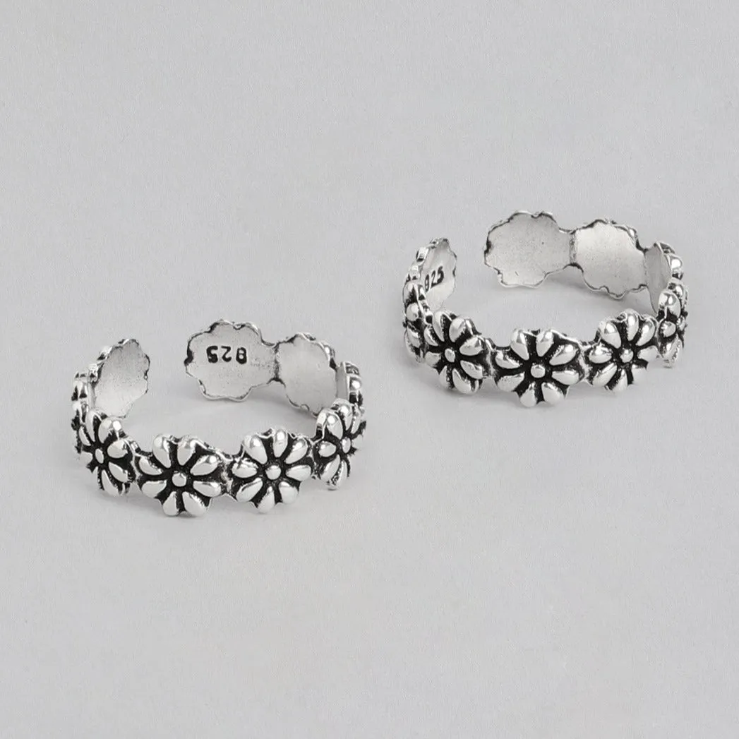 Floral Cut 925 Sterling Silver Toe Ring
