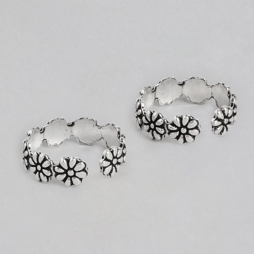 Floral Cut 925 Sterling Silver Toe Ring