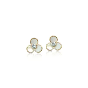 Flower Mother of Pearl Gold Earrings