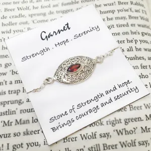 Garnet Silver Bracelet