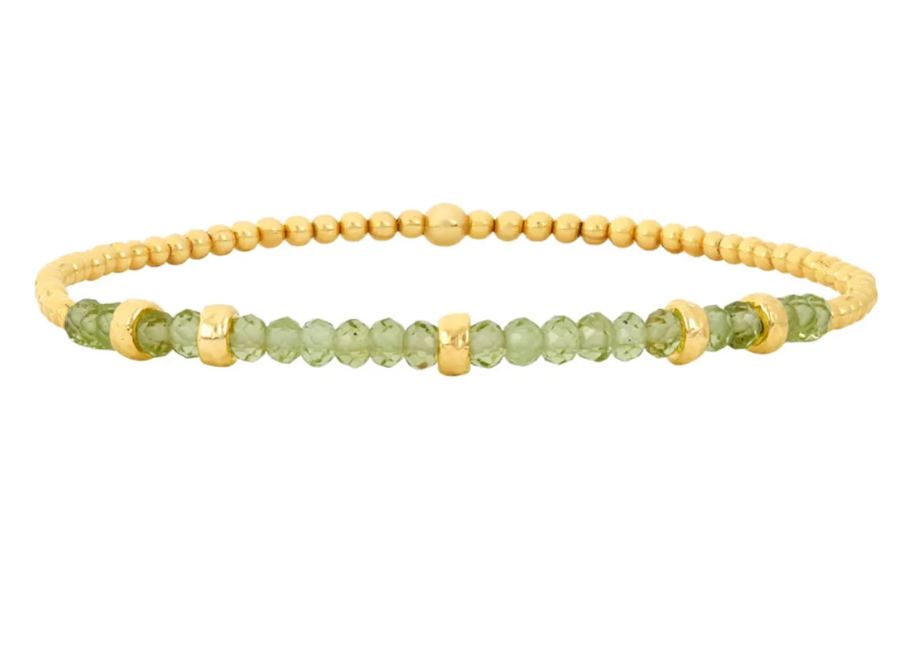 Gemstone and Rondelle Bracelet