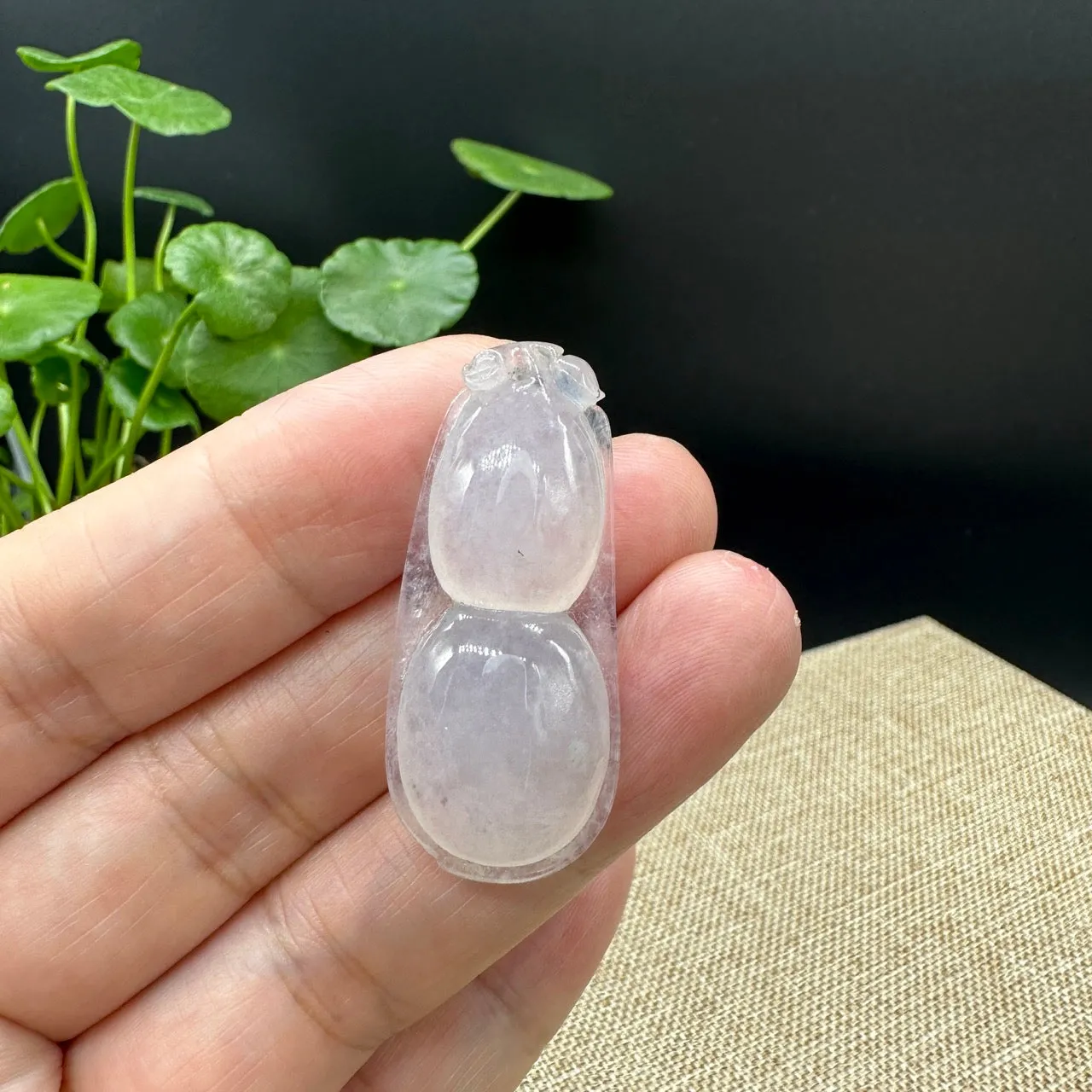Genuine Ice Jadeite Jade FU Dou Pendant Necklace