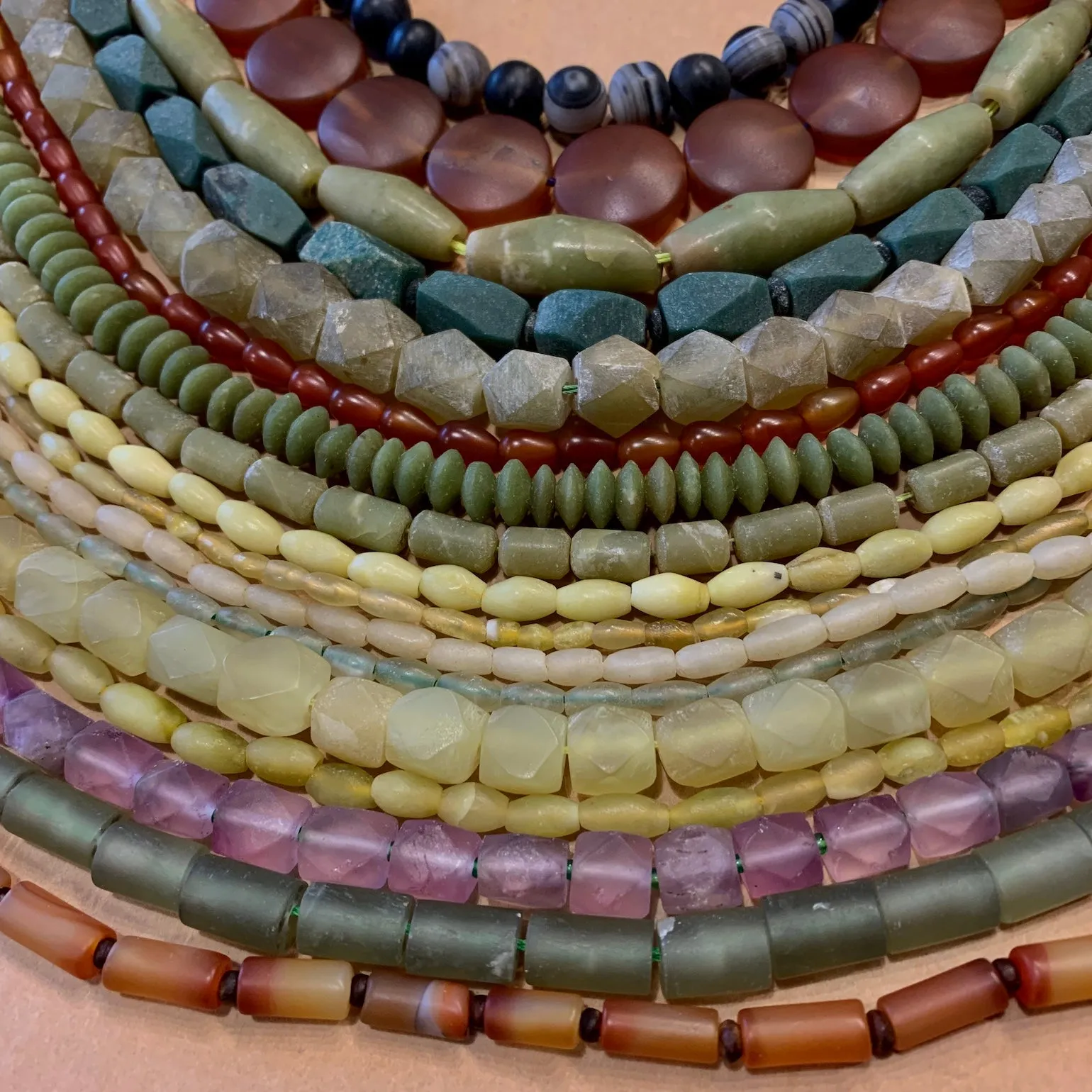 Graduated Afghan Lapis Cornerless Cubes