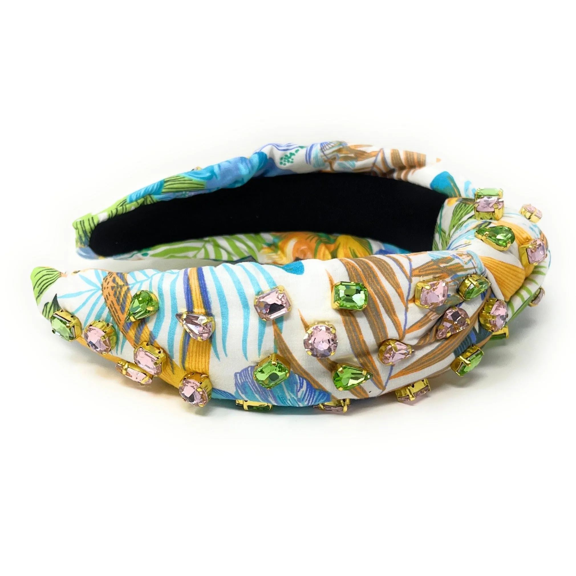 Hand Sewn Caribbean Jeweled Knot Headband