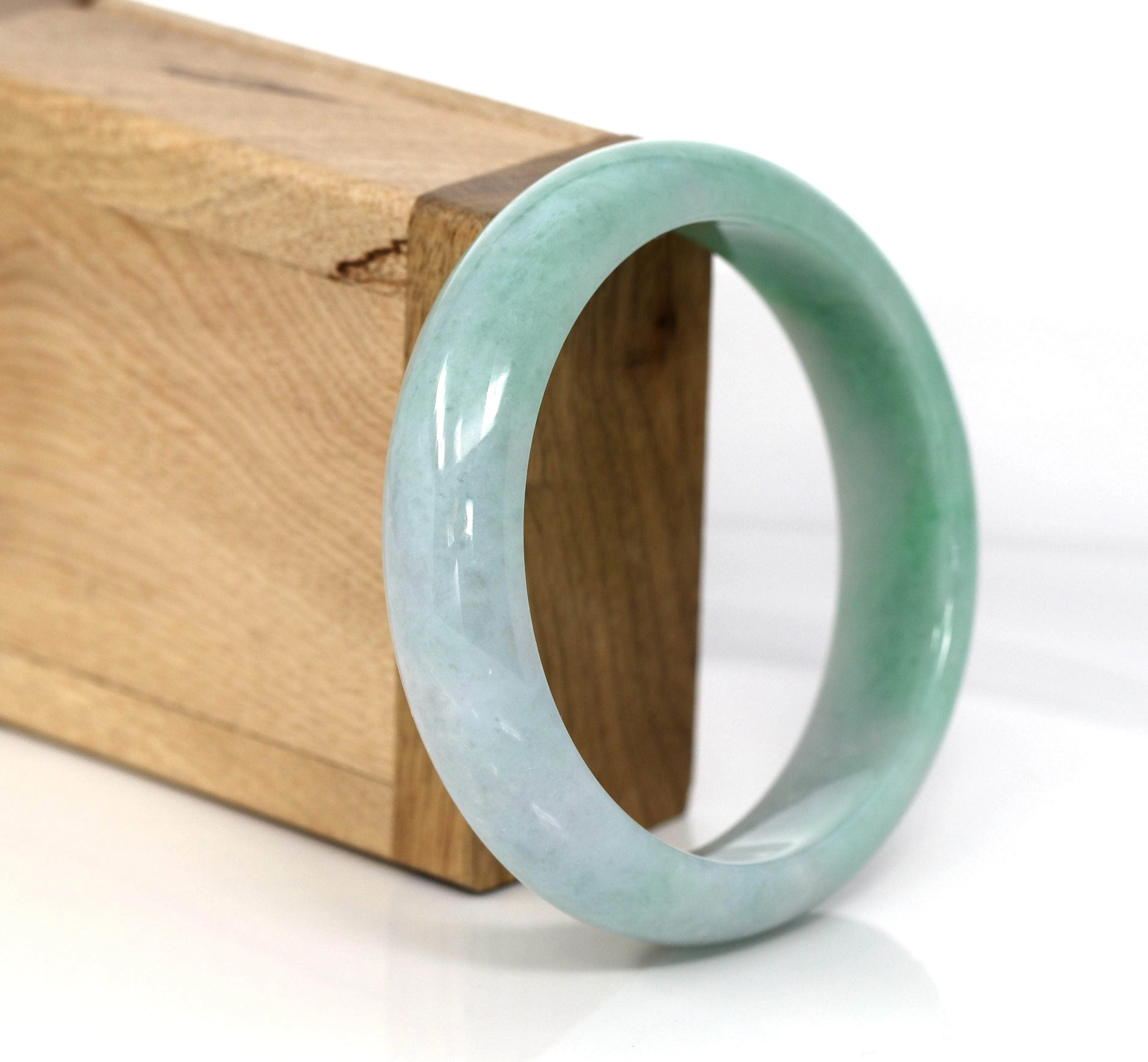 High-quality Green Natural Burmese Jadeite Jade Bangle (59.68 mm ) #296