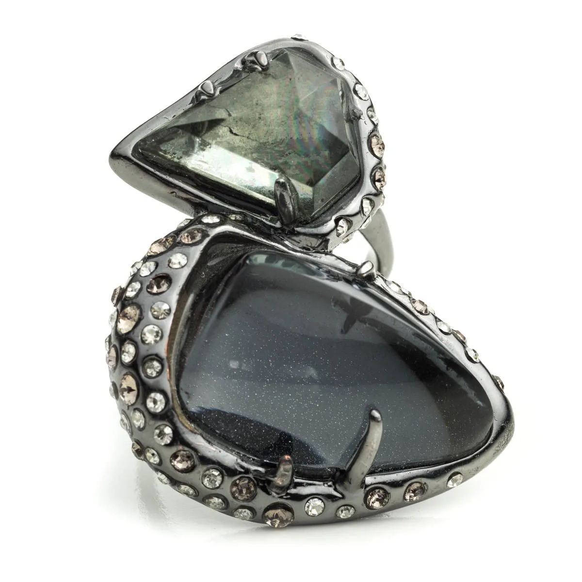 Kinetic Ruthenium Stacked Cocktail Ring
