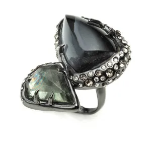 Kinetic Ruthenium Stacked Cocktail Ring