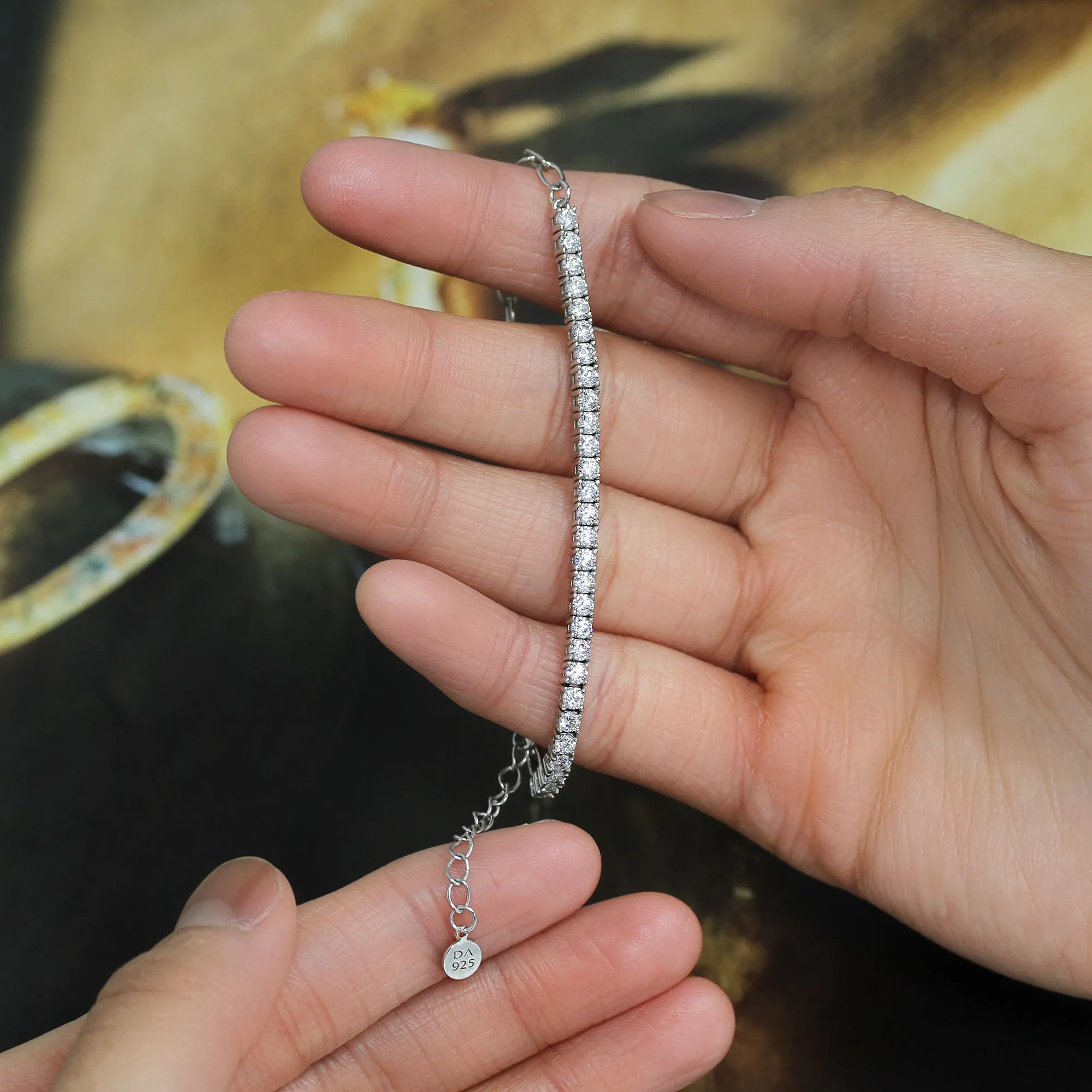 Linked Together #staychic Adjustable Chain Tennis Bracelet