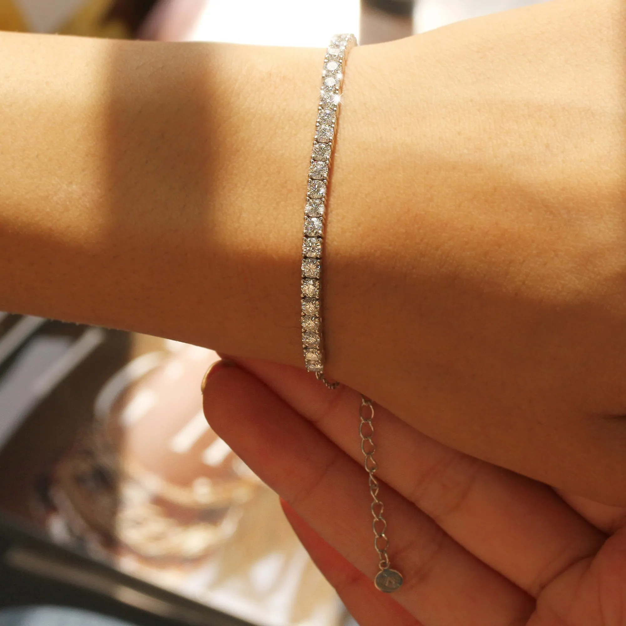 Linked Together #staychic Adjustable Chain Tennis Bracelet