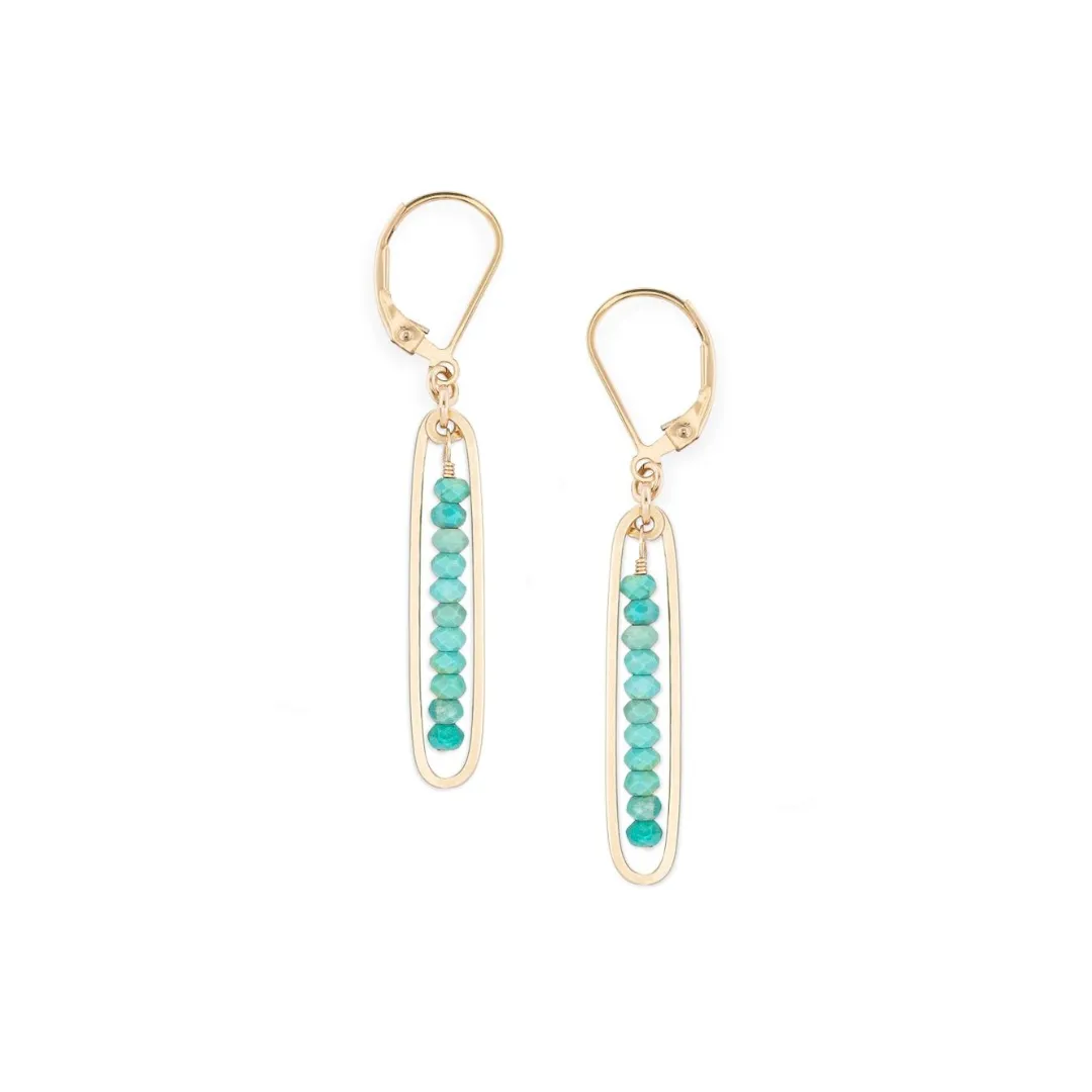 Lyric Turquoise Earrings in Gold Fill