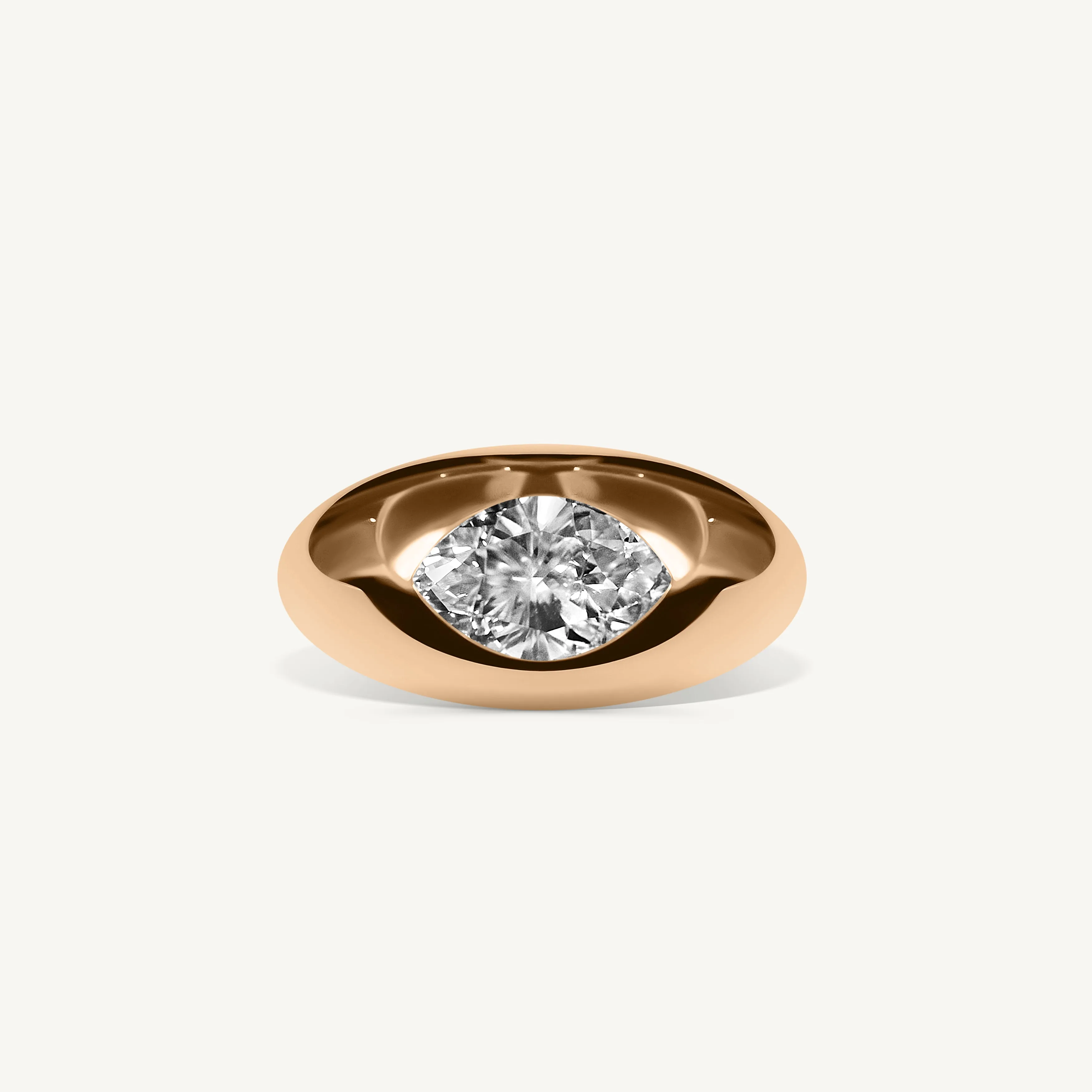 Marquise Diamond Dome Engagement Ring