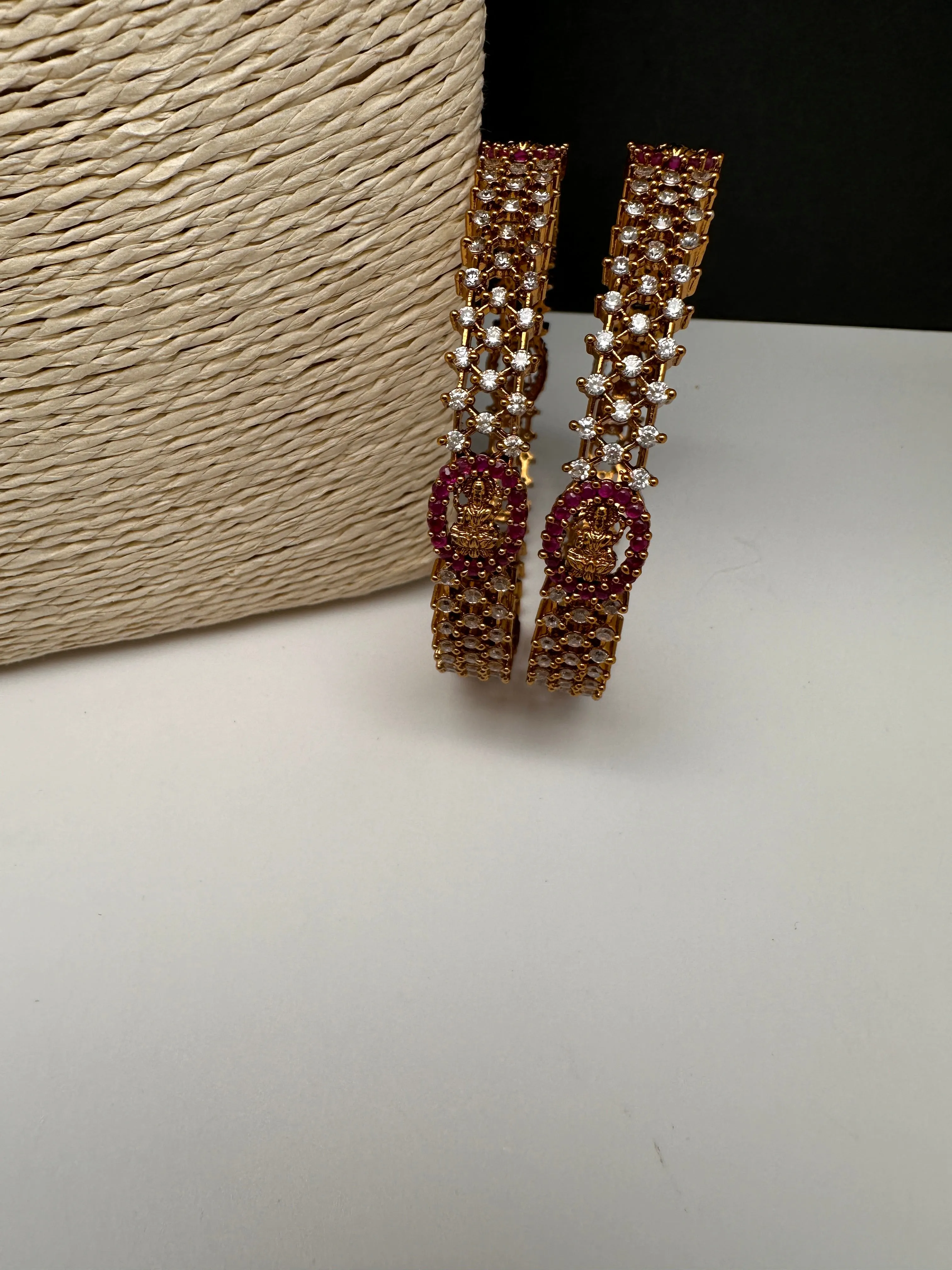 Matte CZ Goddess Lakshmi Bangles