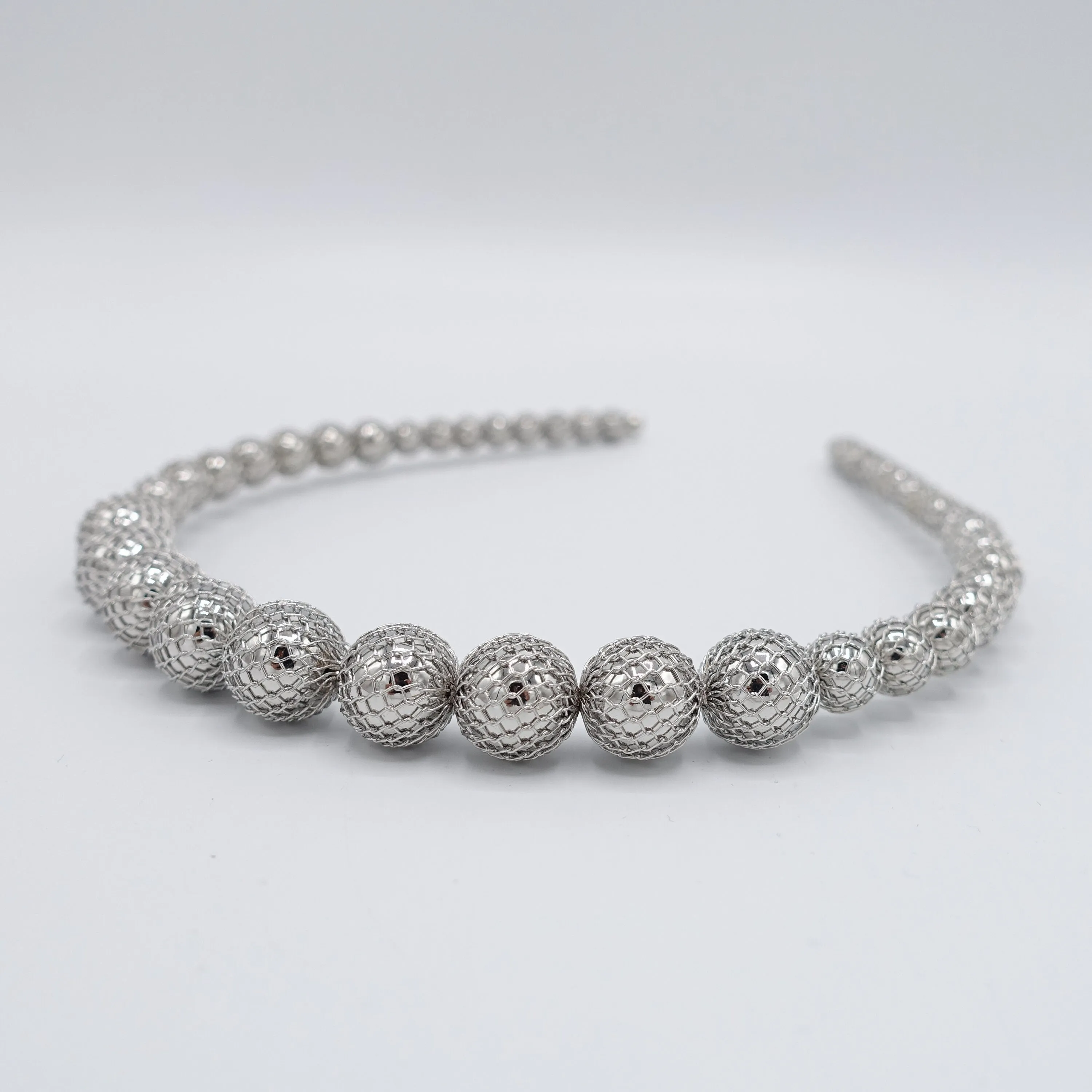 metal ball headband, metal net ball beaded headband for women