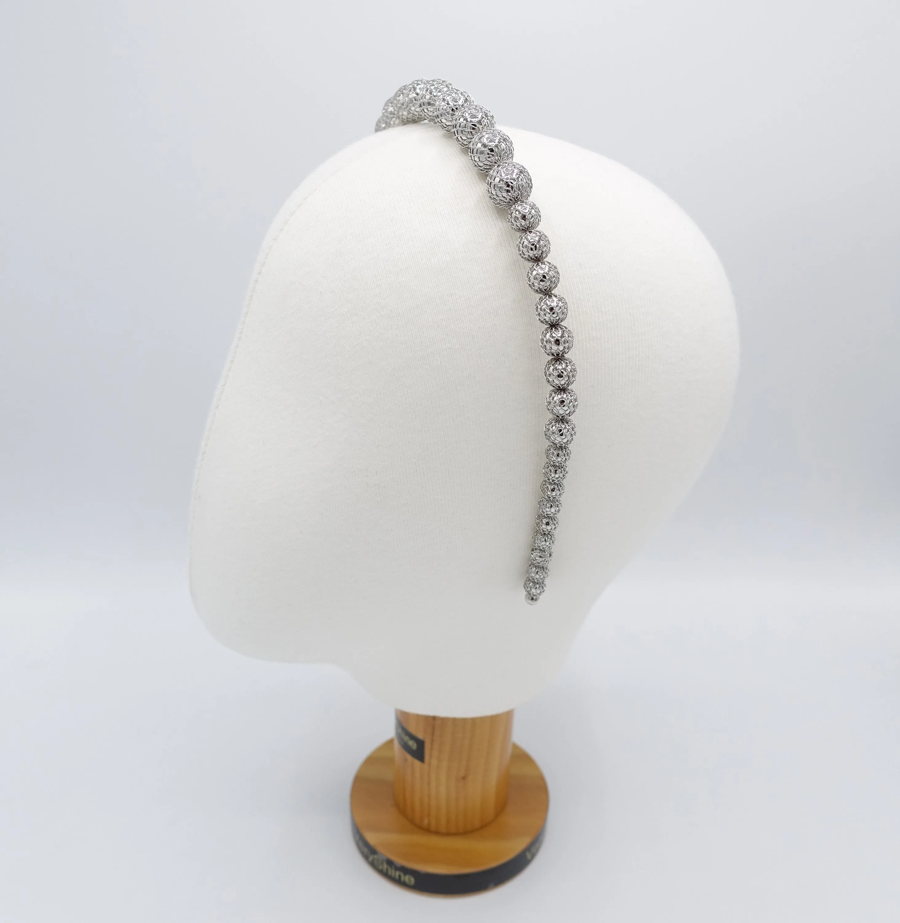 metal ball headband, metal net ball beaded headband for women