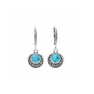 MILENA earrings Drop Silver and Turquoise Celtic