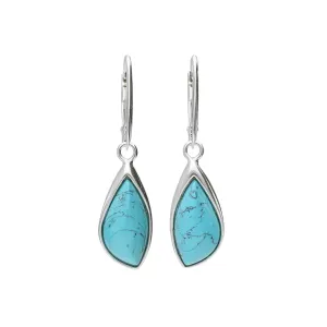 MILENA earrings Drop Silver and Turquoise Elegant