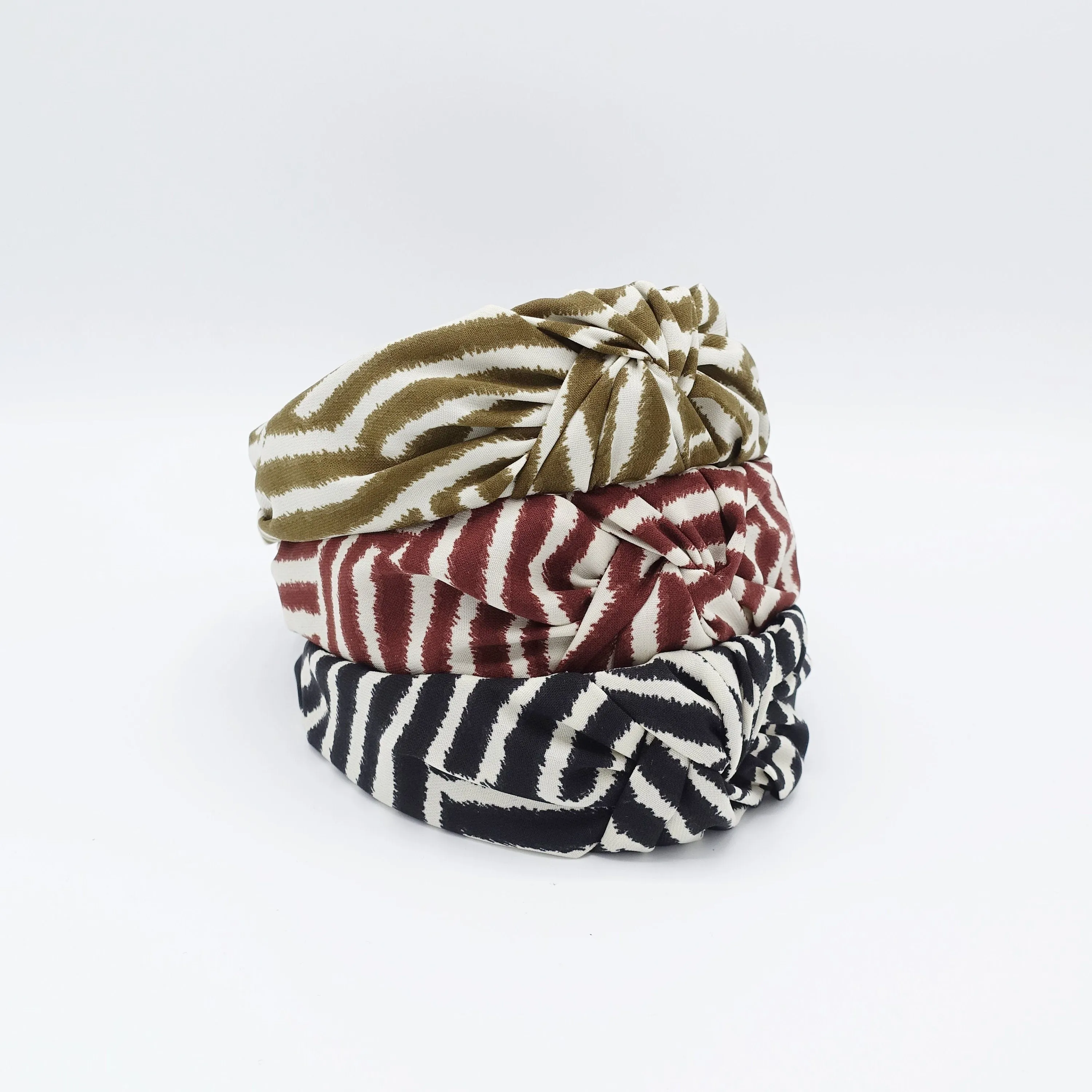 modern zebra pattern headband knotted hairband women hair accessory