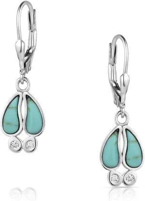 Montana Silversmiths Kristy Titus Tracker's Trail Elk Tracks Teardrop Turquoise Dangle Earrings
