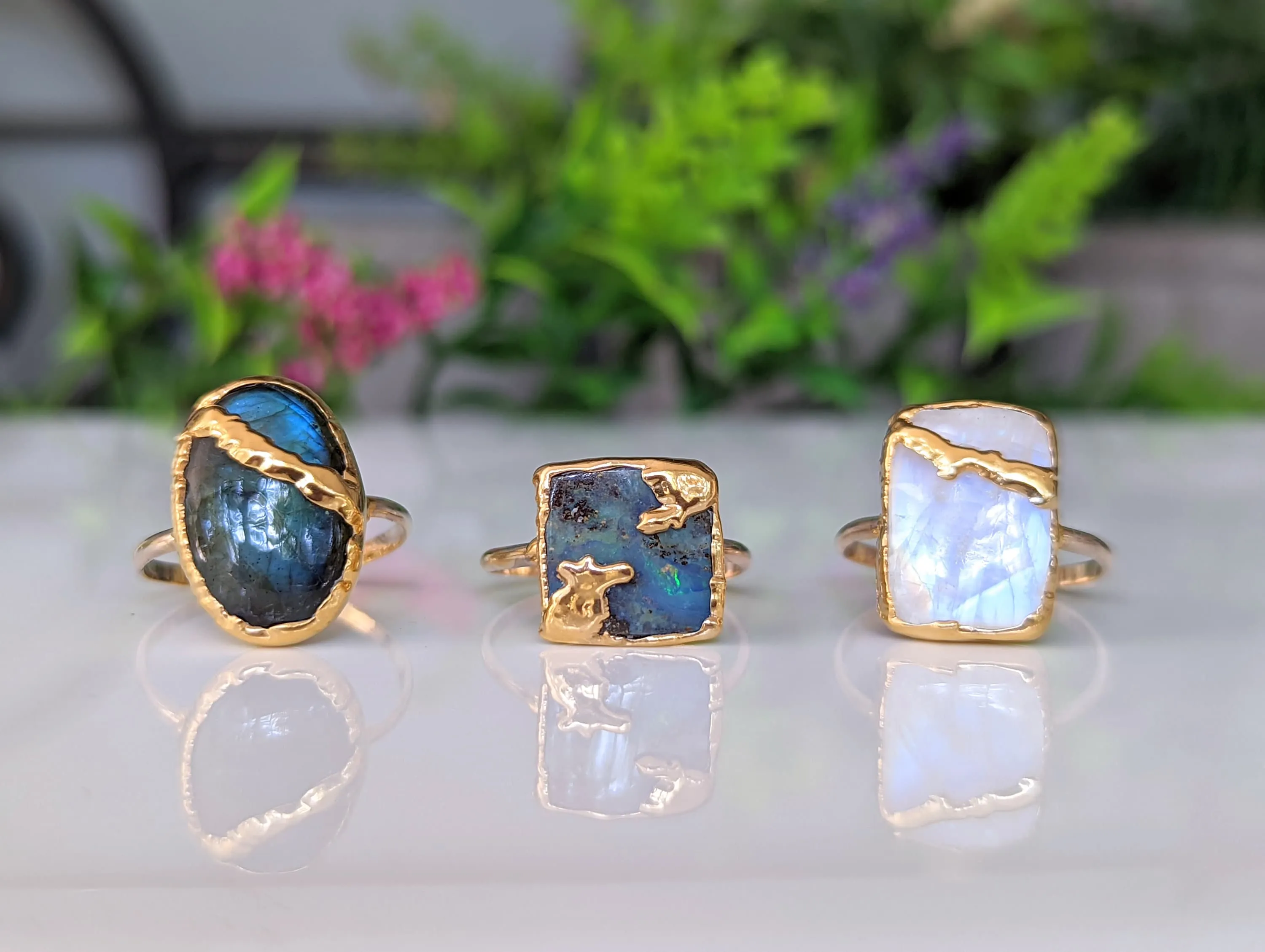 Mother of Pearl Kintsugi ring