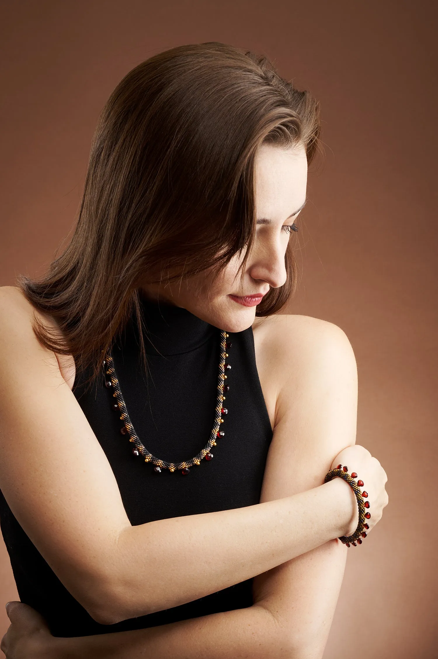 Mughal Gold & Garnet Necklace/Bracelet