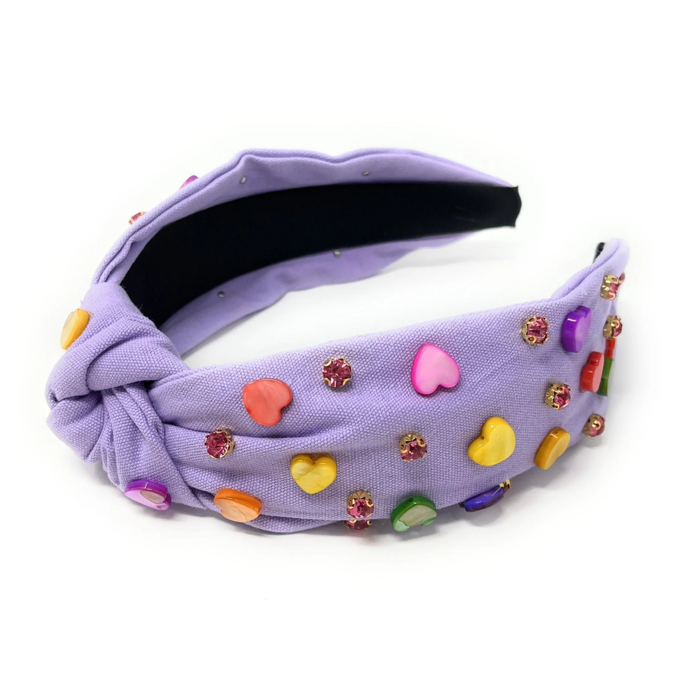 Multi Color Hearts Knot Headband