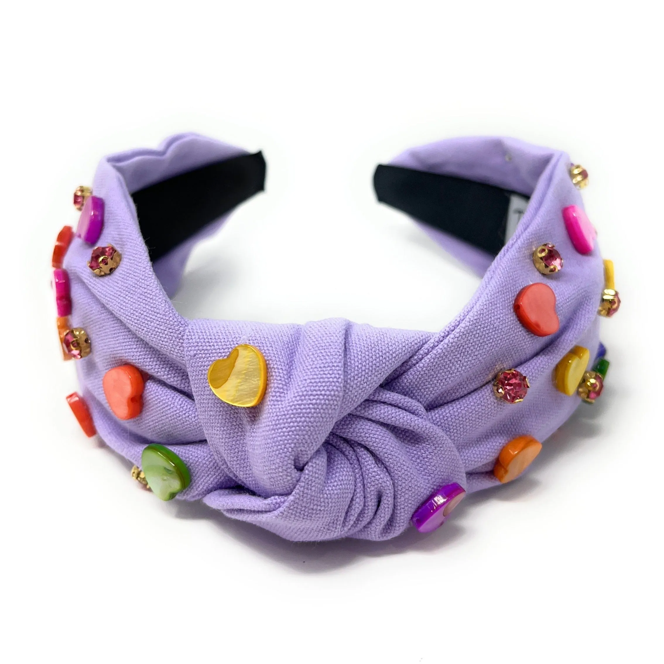 Multi Color Hearts Knot Headband
