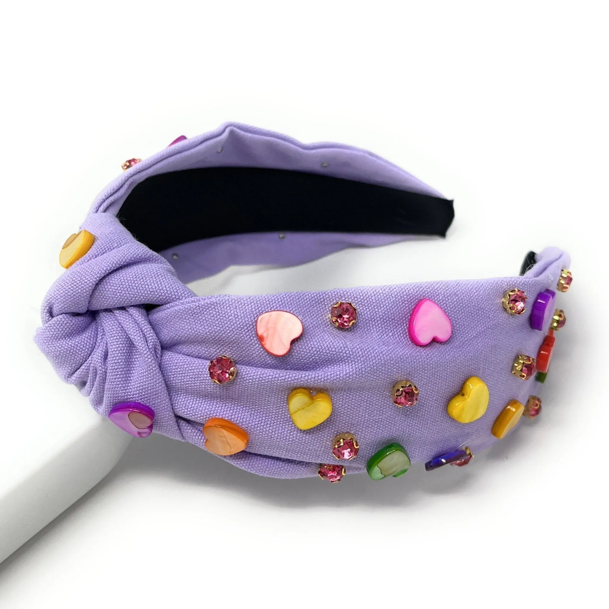 Multi Color Hearts Knot Headband
