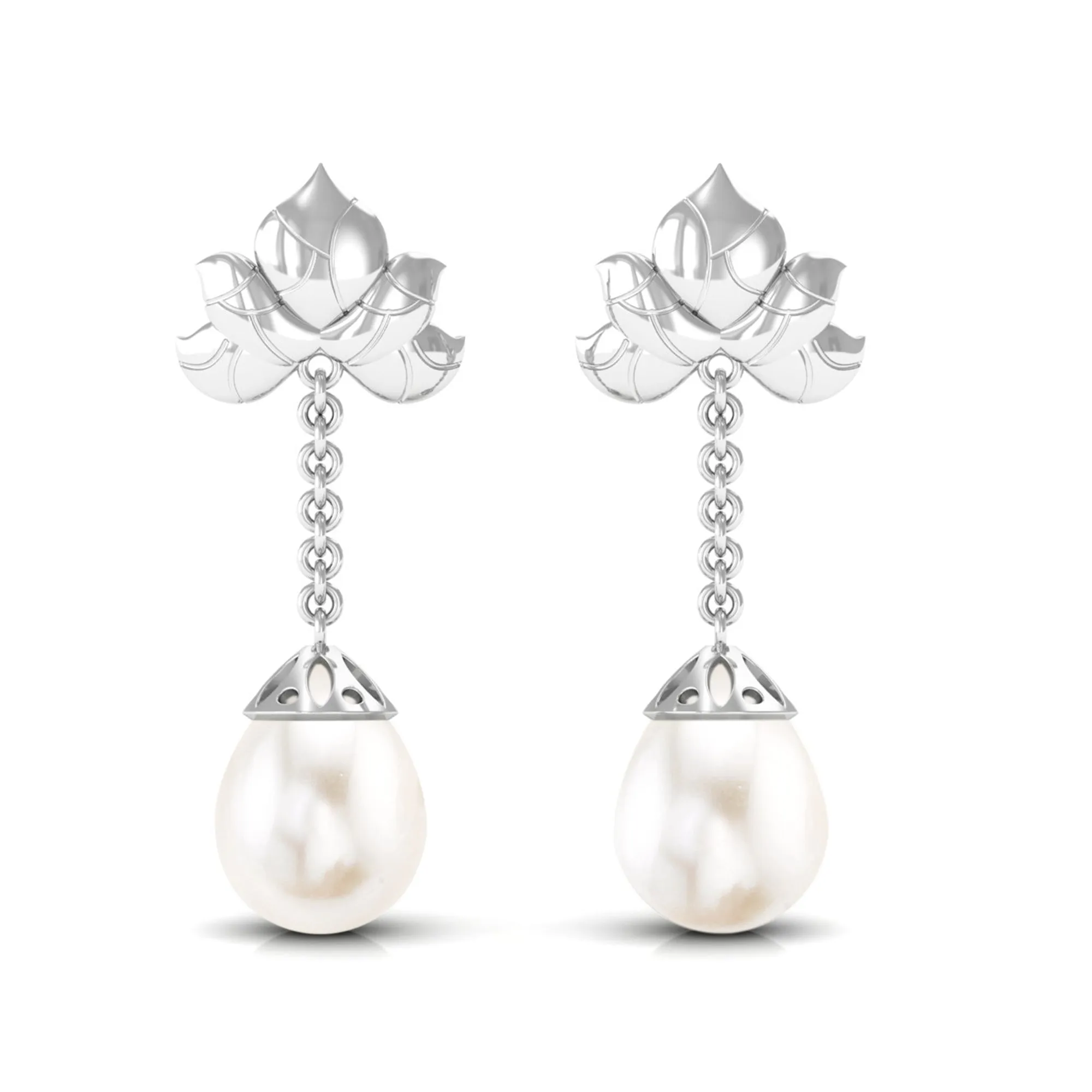 Natural Freshwater Pearl Dangle Earrings in Bead Set
