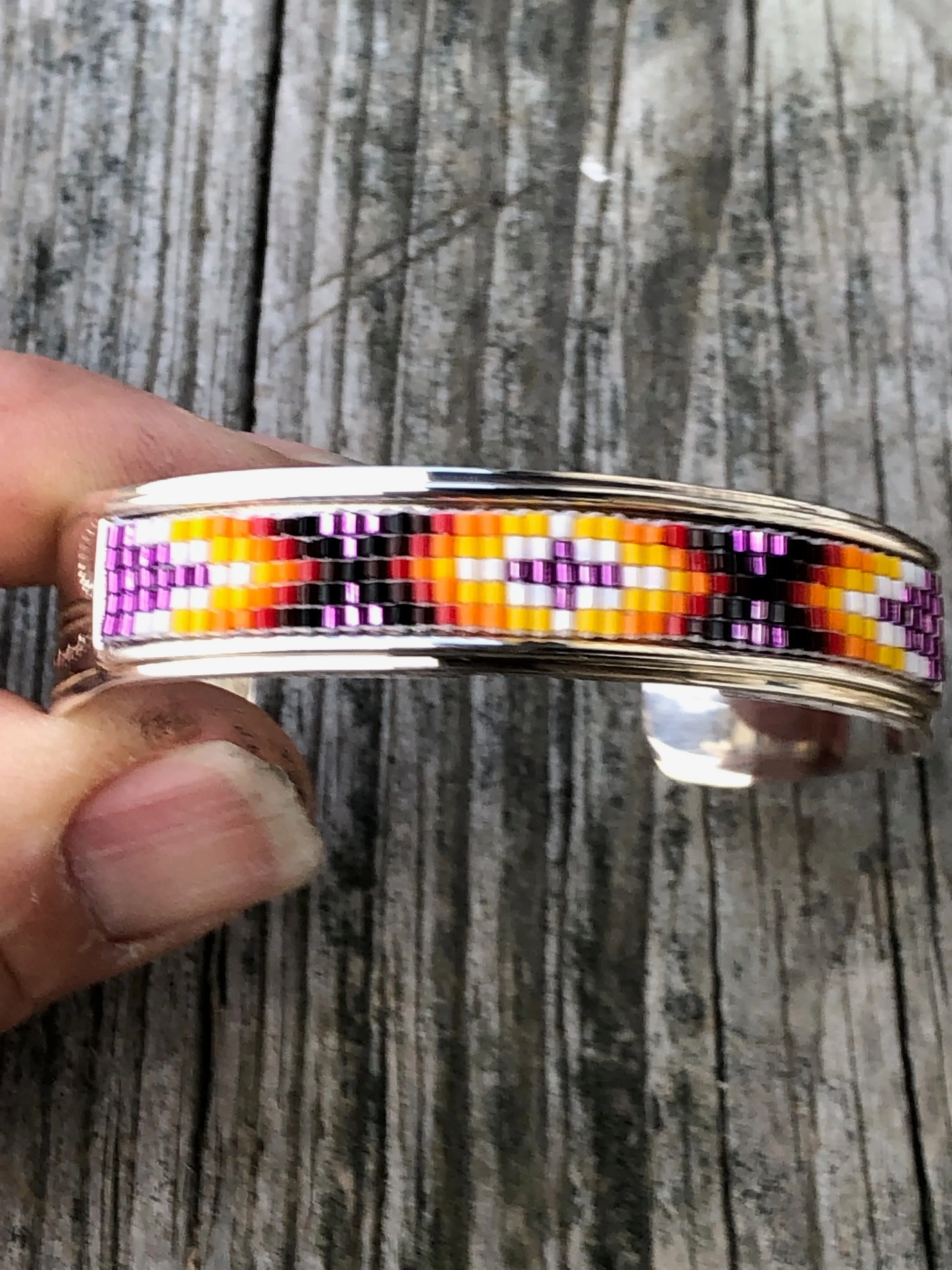 Navajo Sterling silver beaded bracelet