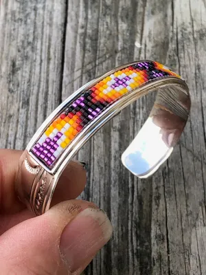 Navajo Sterling silver beaded bracelet