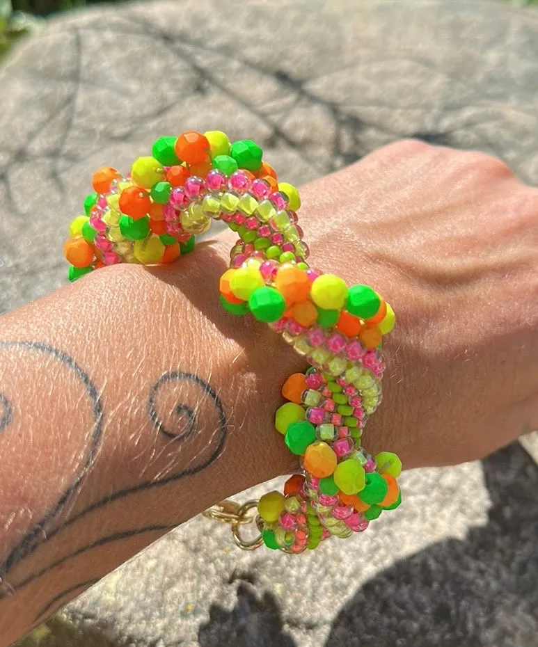 Neon crocheted bracelet