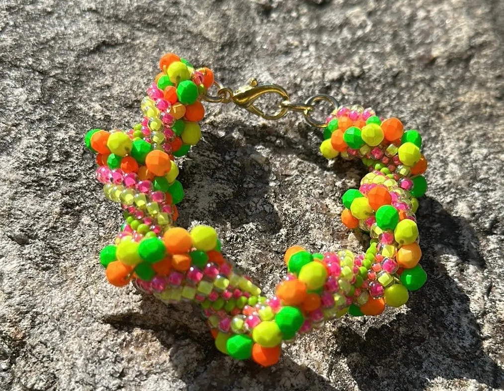 Neon crocheted bracelet