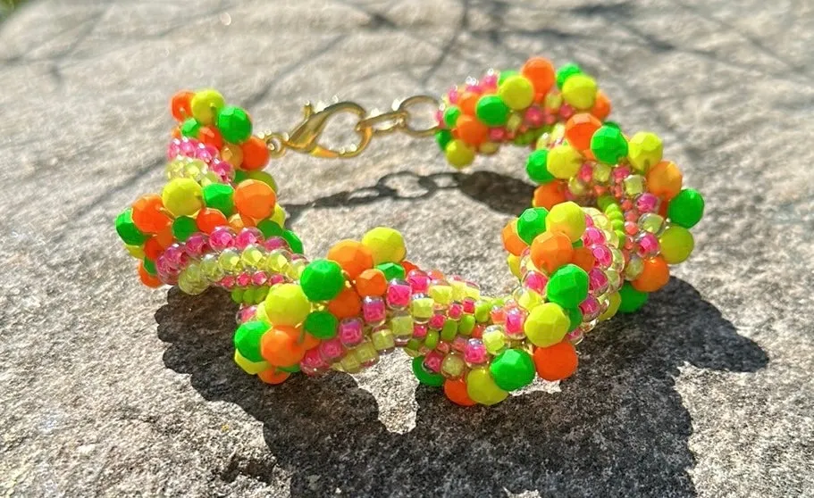 Neon crocheted bracelet