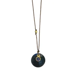 Obsidian & Sapphire Necklace