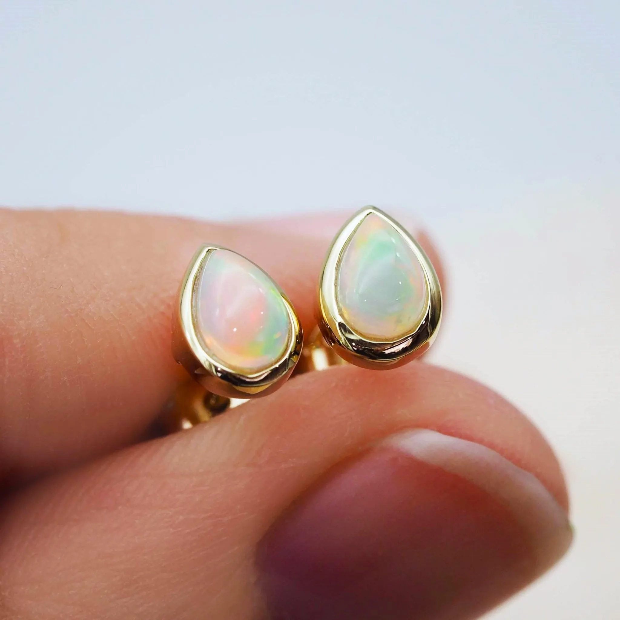 October Birthstone Earrings - Opal