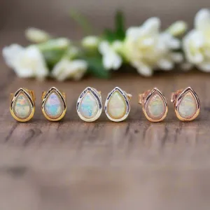 October Birthstone Earrings - Opal