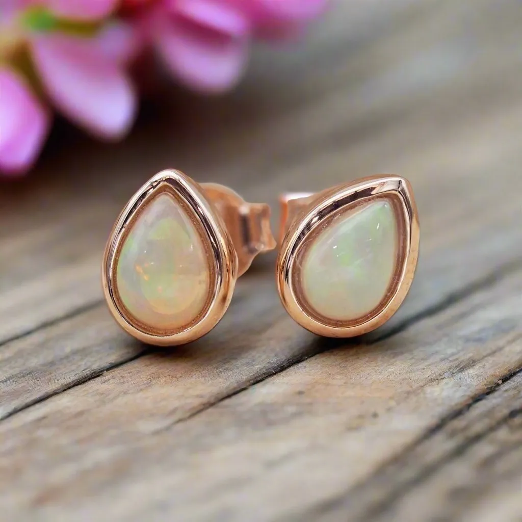 October Birthstone Earrings - Opal