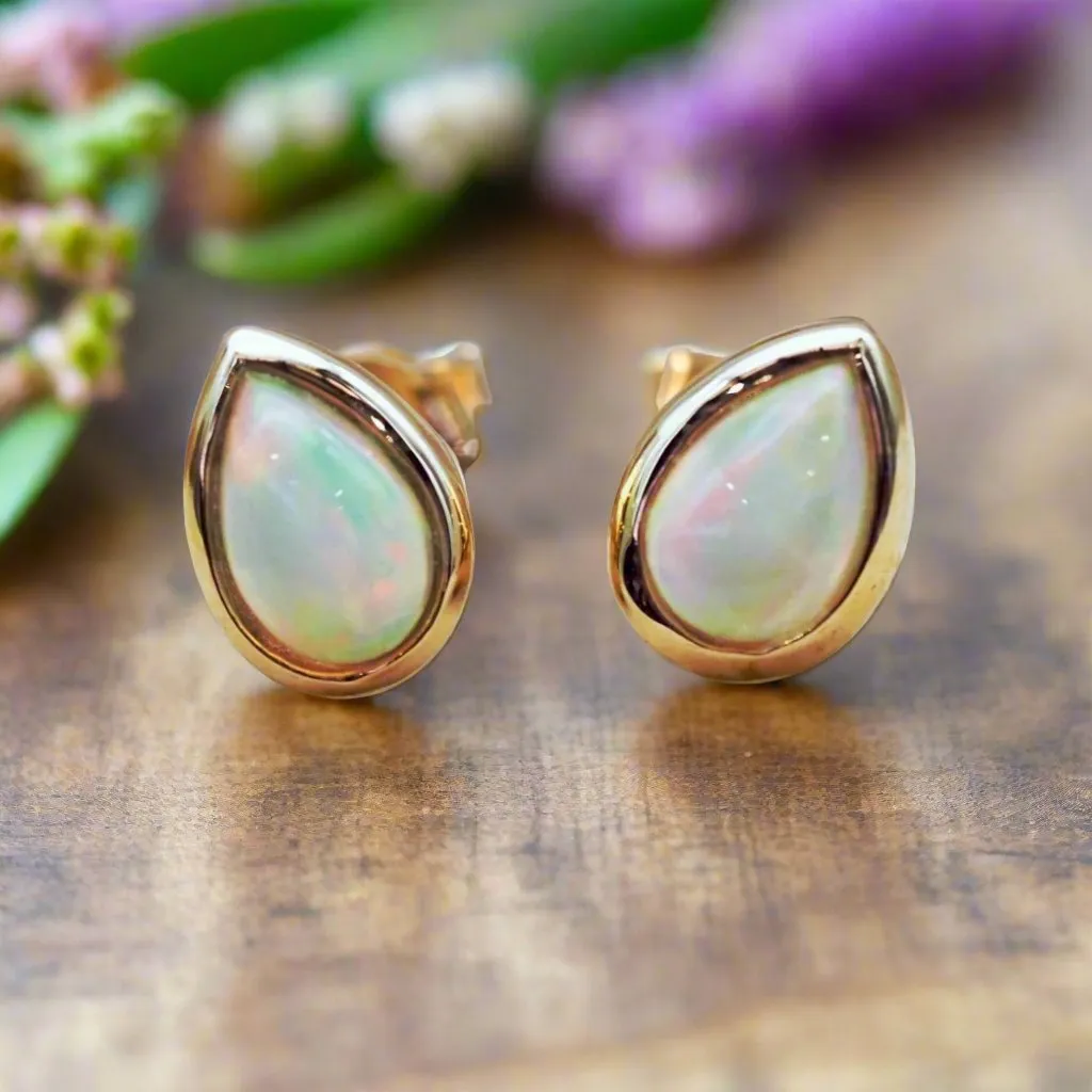 October Birthstone Earrings - Opal