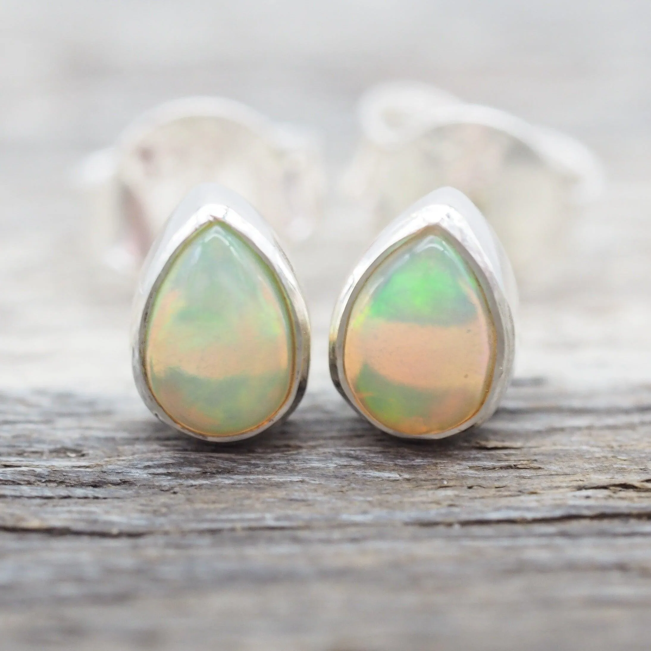 October Birthstone Earrings - Opal