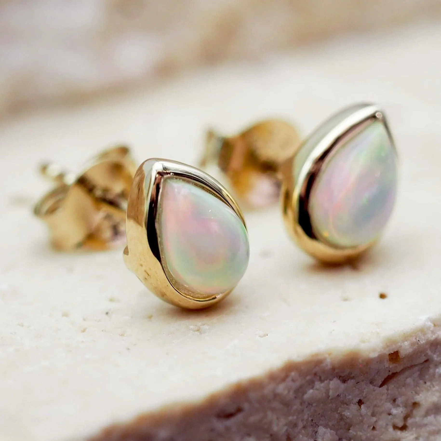 October Birthstone Earrings - Opal