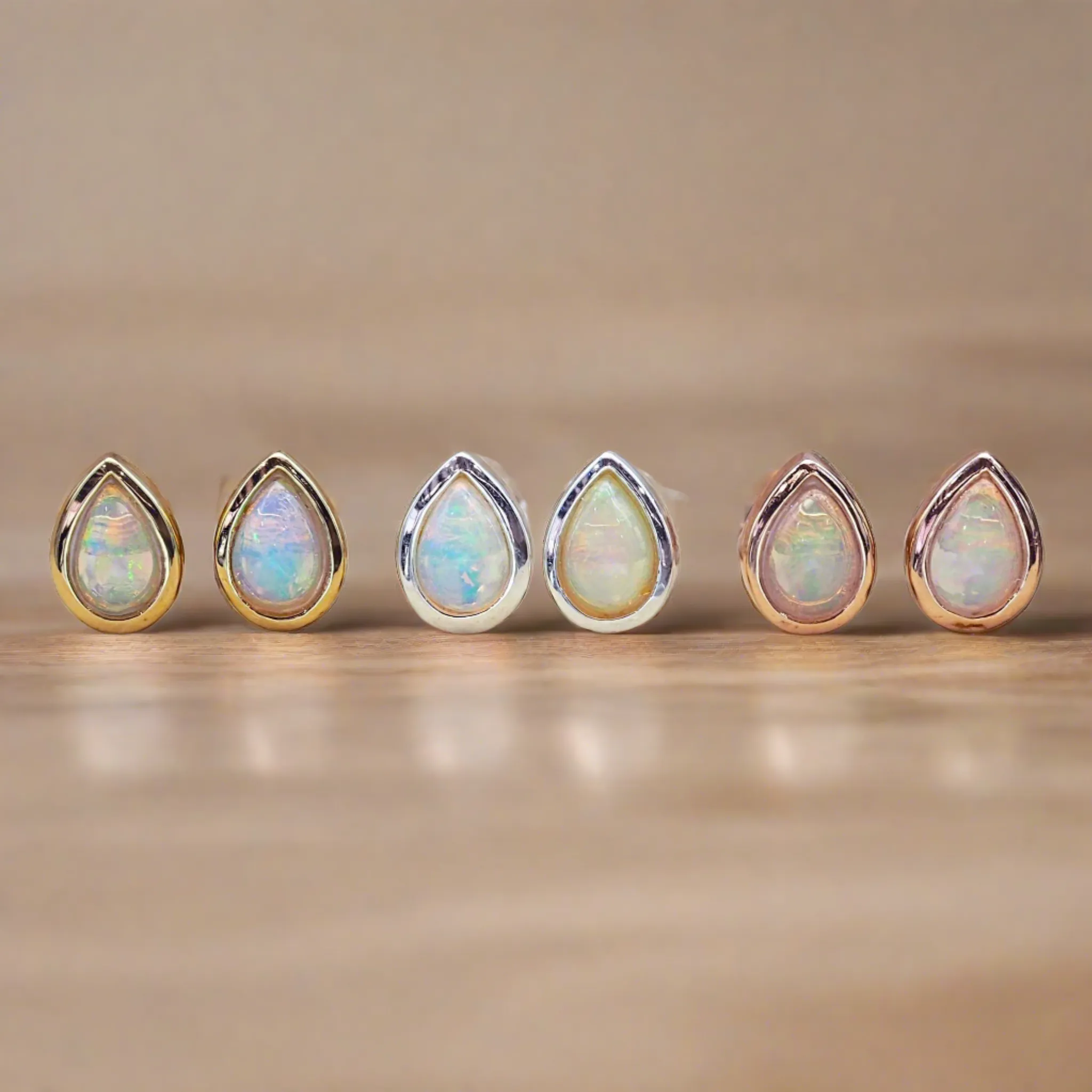 October Birthstone Earrings - Opal