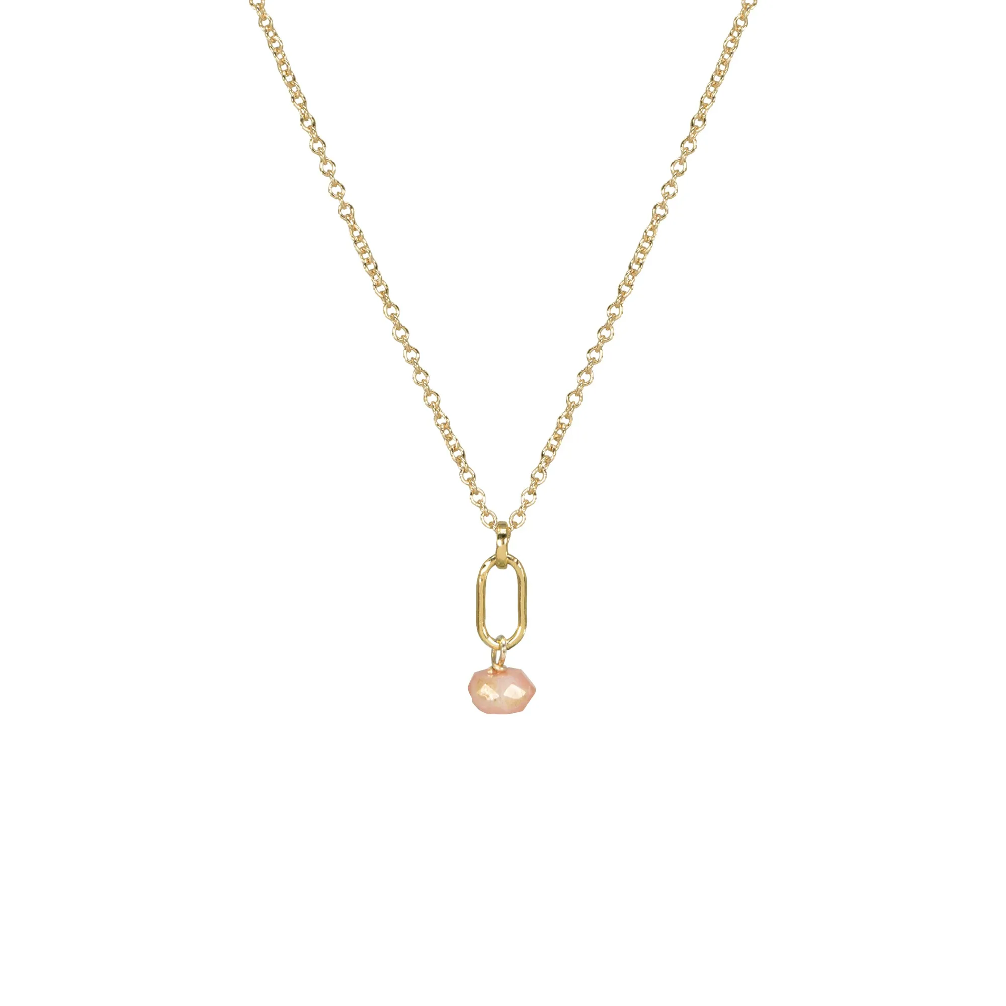 October Birthstone Pink Opal Necklace