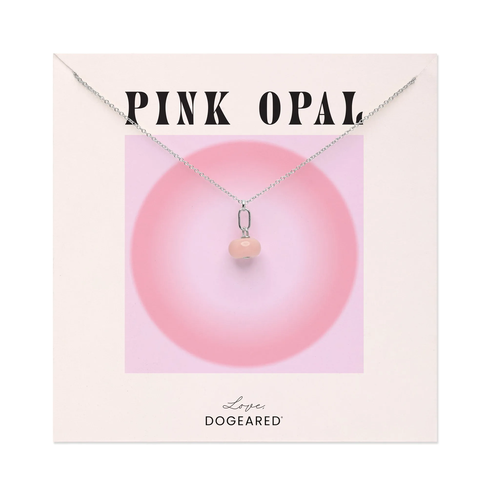 October Birthstone Pink Opal Necklace