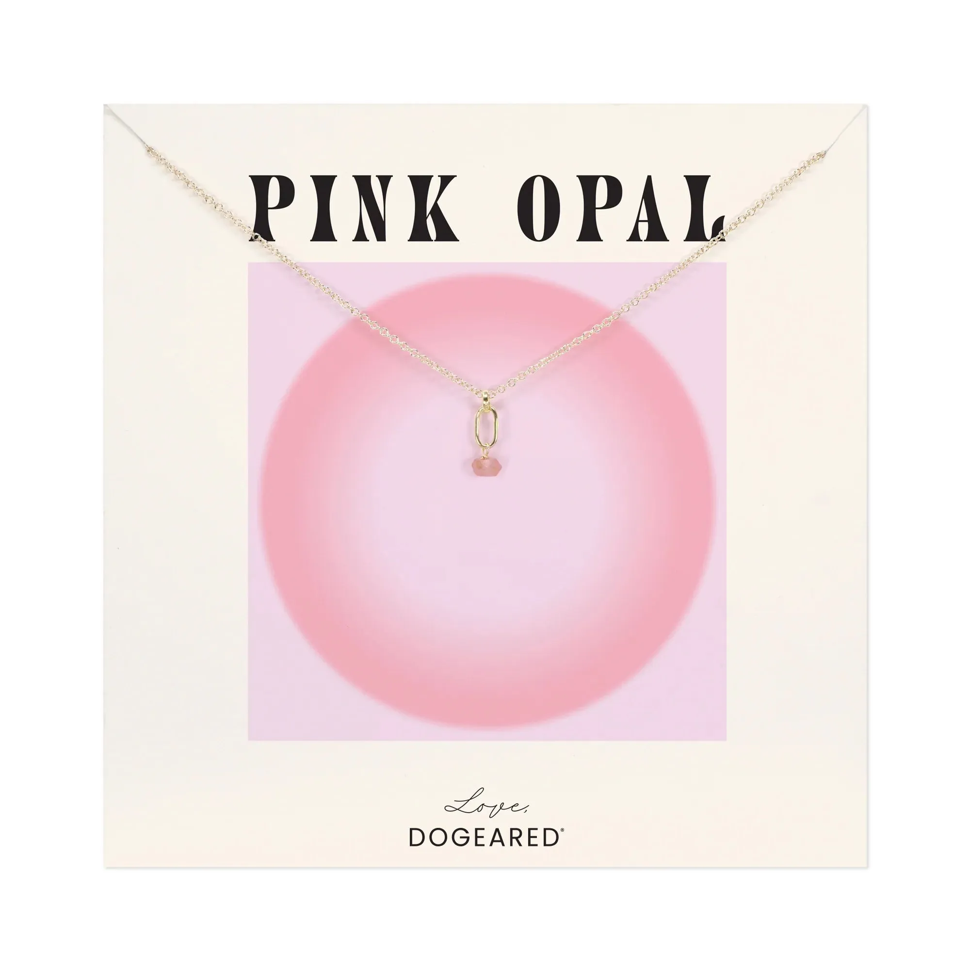 October Birthstone Pink Opal Necklace
