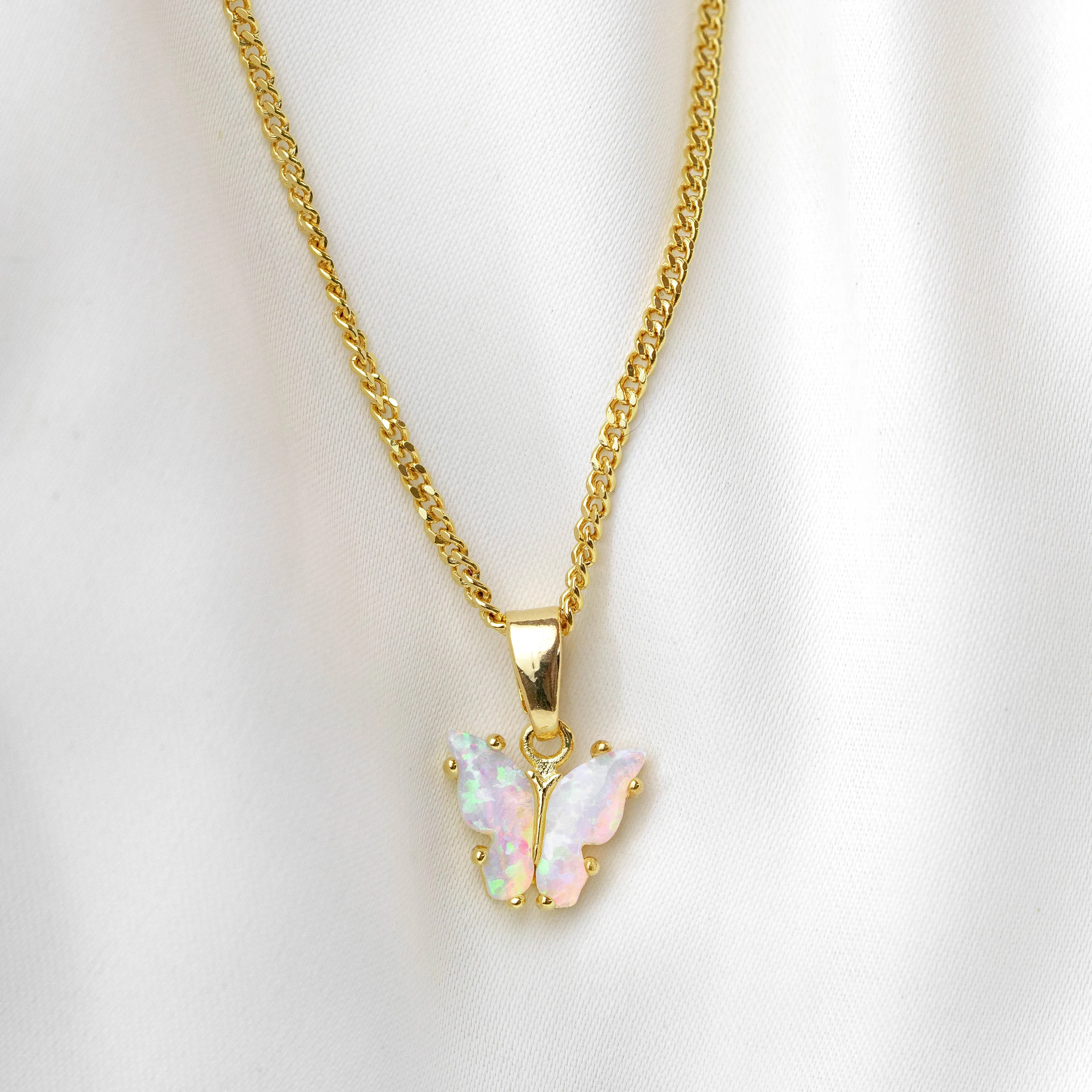 Opal Wings Butterfly Necklace