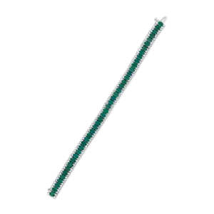 Oval Emerald & Diamond Bracelet
