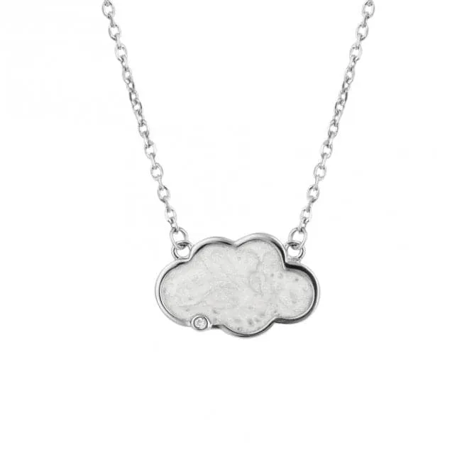 Pearlised Enamel Cloud Diamond Necklace N4561
