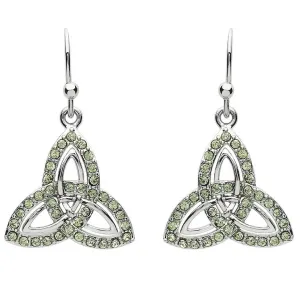 Peridot Crystal Trinity Knot Earrings