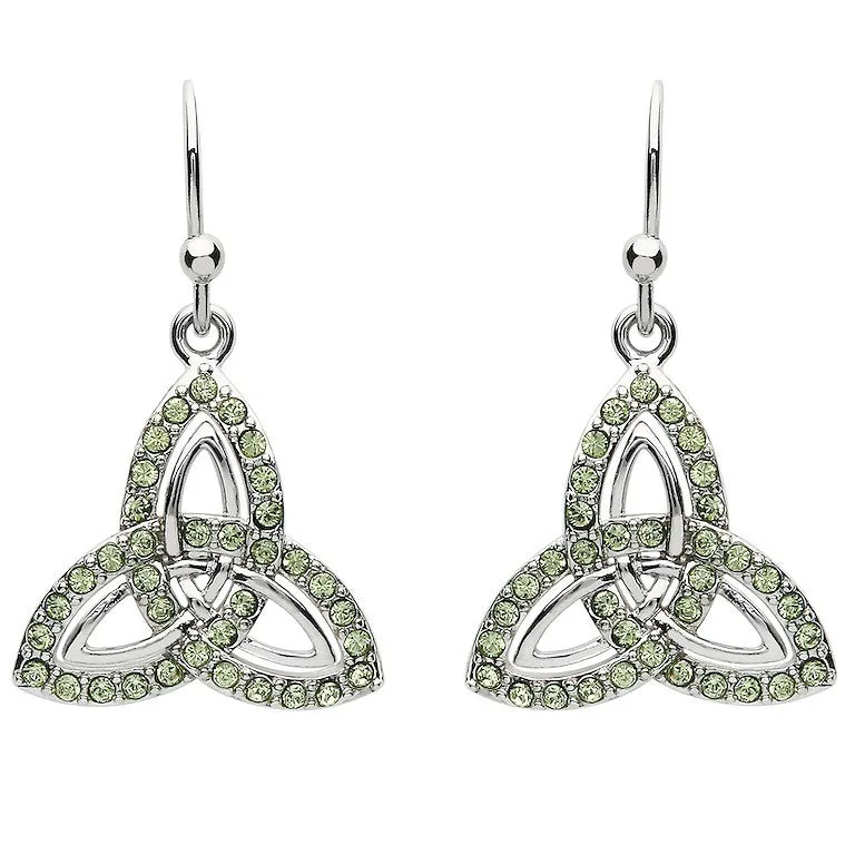 Peridot Crystal Trinity Knot Earrings